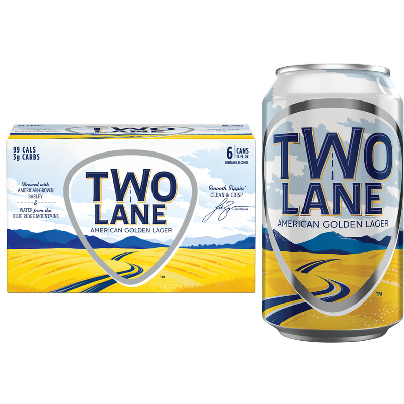 Two Lane American Golden Lager Beer 6pk 12oz Can 4.2% ABV