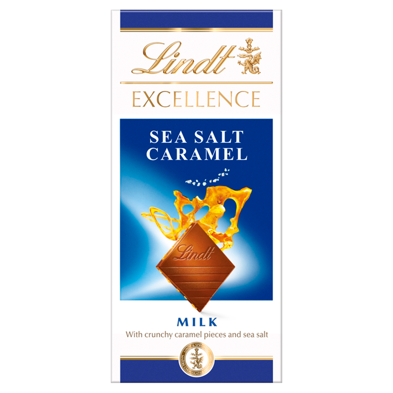Lindt Excellence Milk Sea Salt Caramel Chocolate, 100g