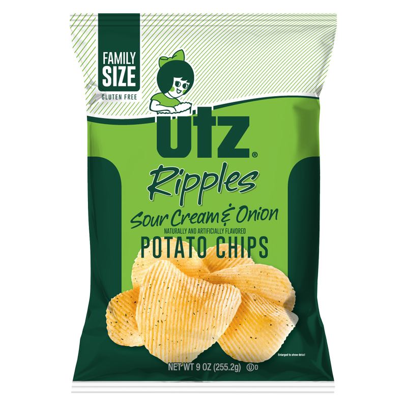 Utz Potato Chips Ripples Sour Cream & Onion 9oz