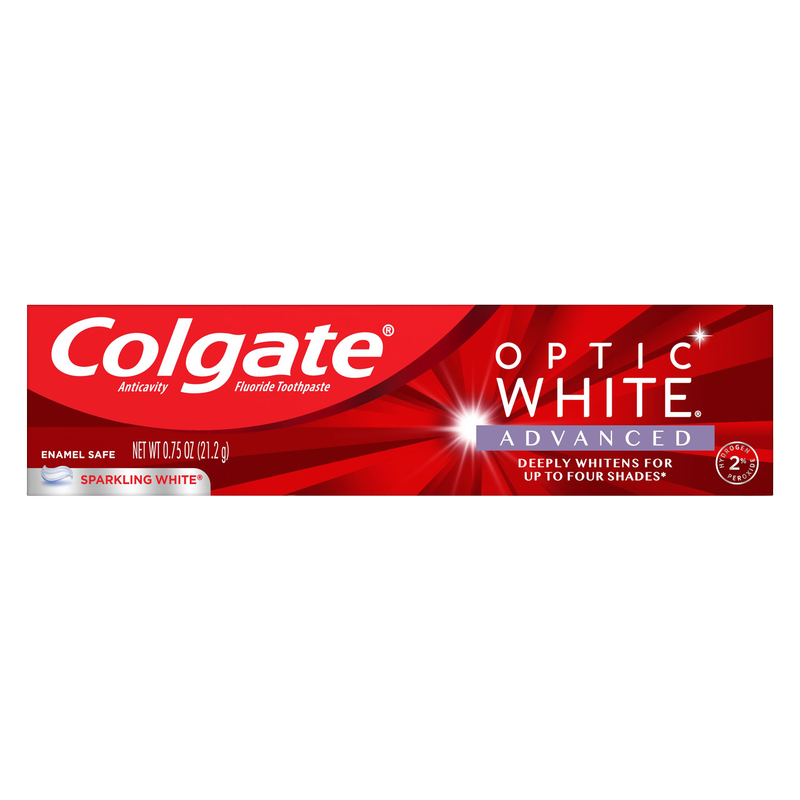 Colgate Optic White Advanced Teeth Whitening Travel Toothpaste Sparkling White 0.75oz