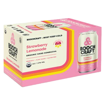 Boochcraft Strawberry Lemonade Hard Kombucha 6pk 12oz Cans