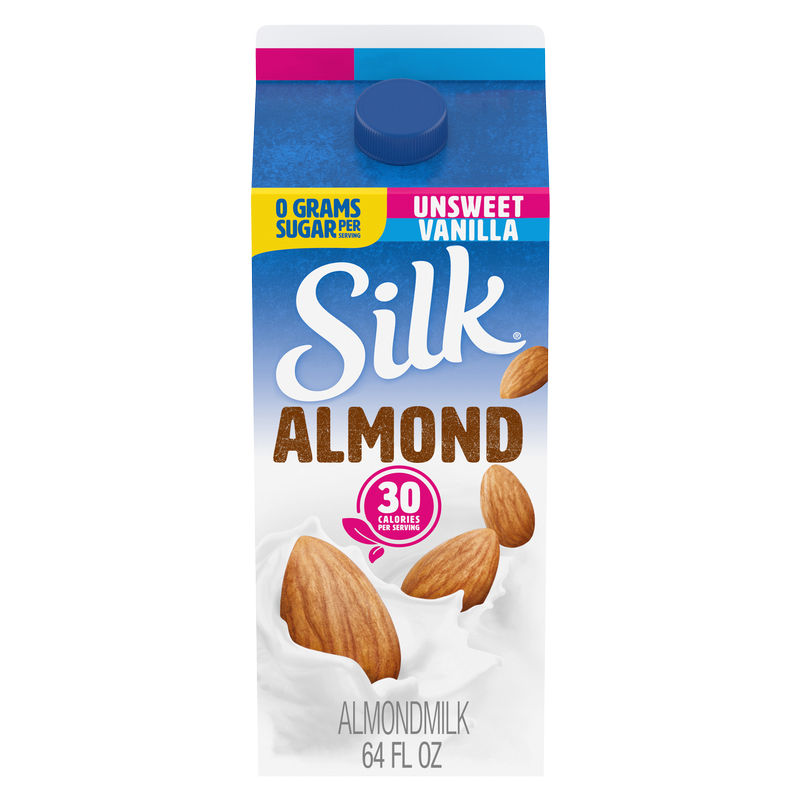 Silk Unsweetened Vanilla Almond Milk 1/2 Gallon