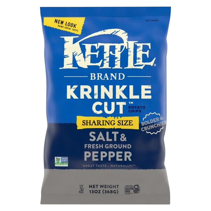 Kettle Brand Krinkle Cut Salt & Fresh Ground Pepper Potato Chips 13oz
