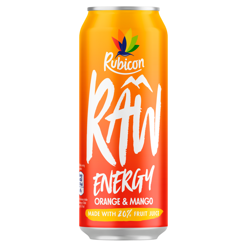 Rubicon Raw Energy Orange Mango, 500ml