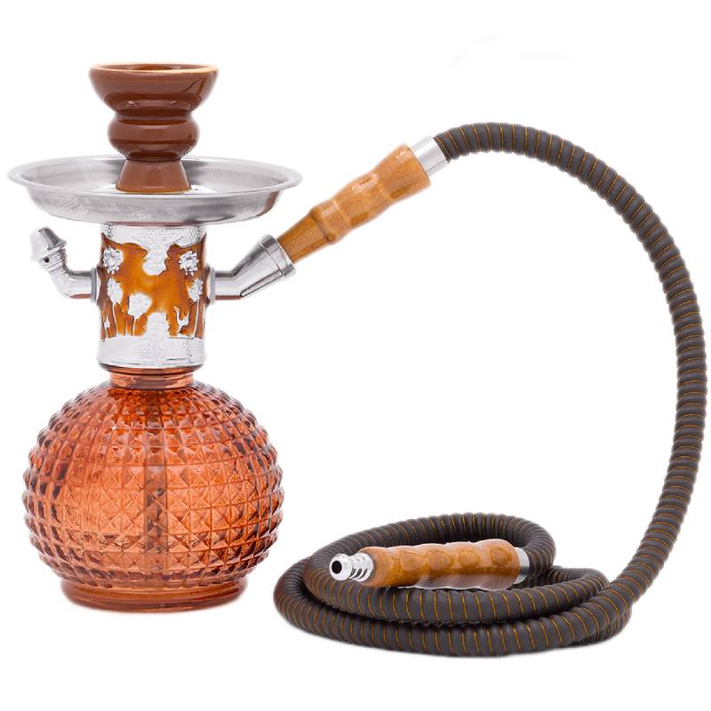 Brown Crystal Hookah 15in