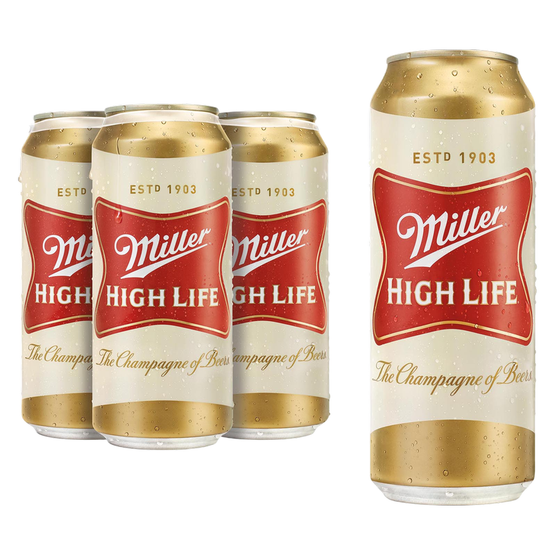 Miller High Life 4pk 16oz Can 4.6% ABV