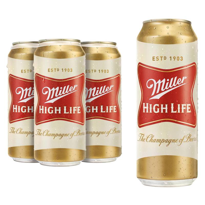 Miller High Life 4pk 16oz Can 4.6% ABV