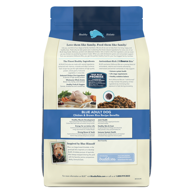Blue Buffalo Adult Chicken and Brown Rice Dry Dog Food 5lb