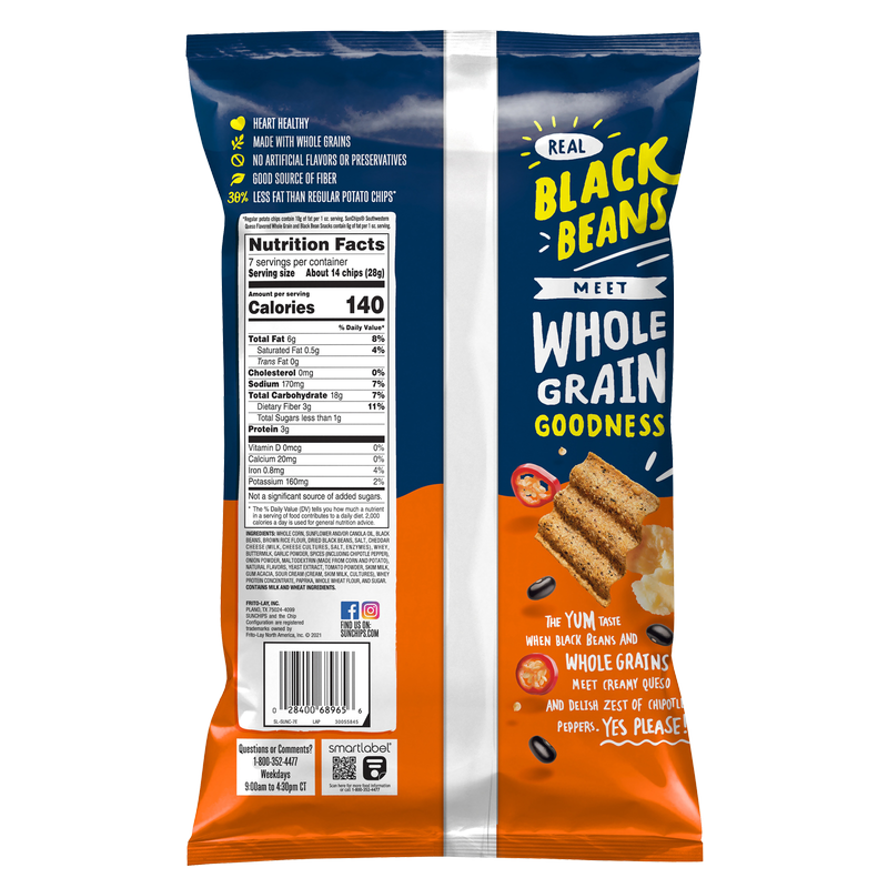 SunChips Black Bean Southwestern Queso 7oz Snacks fast delivery by