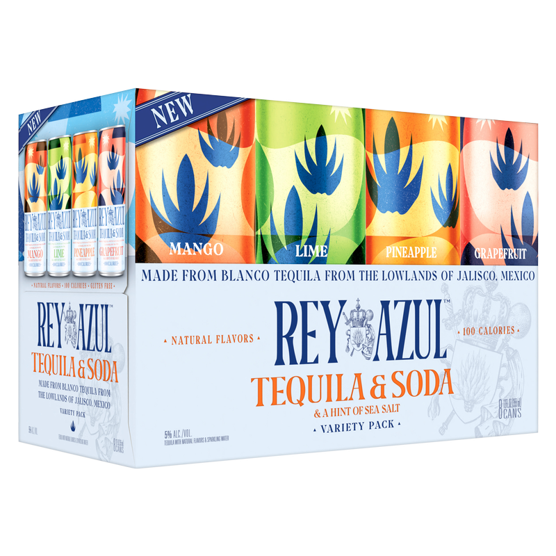 Rey Azul Tequila & Soda Variety Pack 8pk 12oz Can 5.0 ABV Alcohol