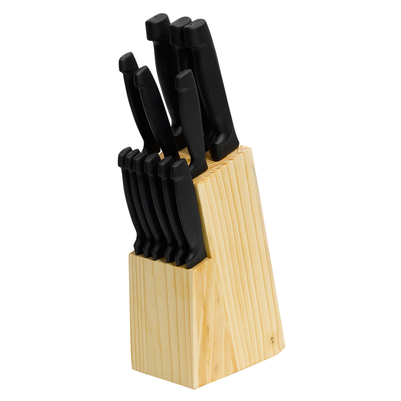 Cutlery Set in Wood Rack 13pc