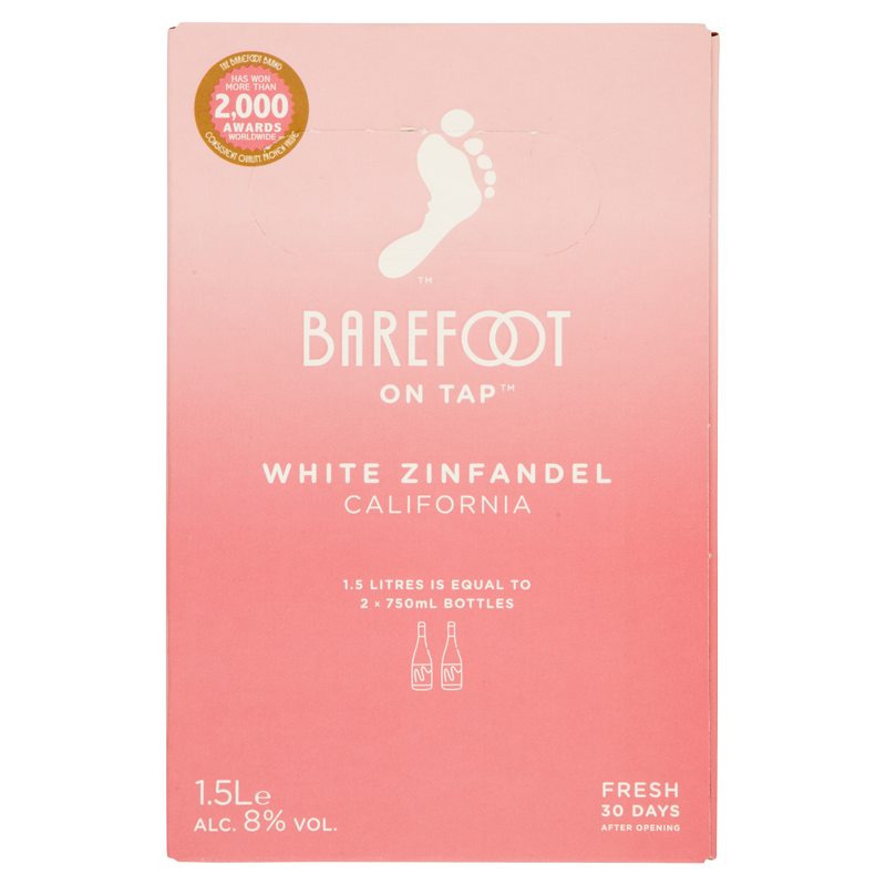 Barefoot White Zinfandel, 1.5L Alcohol fast delivery by App or Online