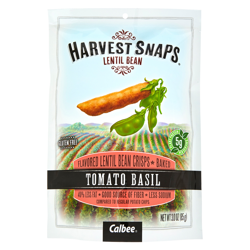 Harvest Snaps Tomato Basil Lentil Bean Crisps 3oz