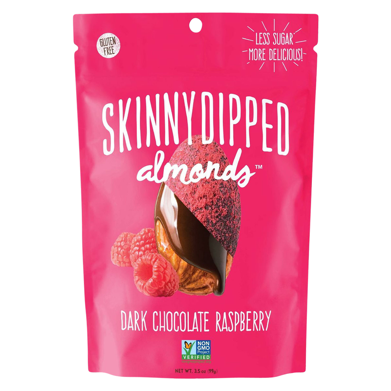 SkinnyDipped Dark Chocolate Raspberry Almonds 3.5oz