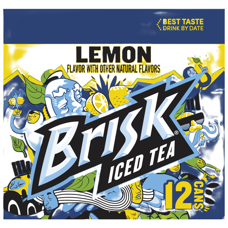  Brisk Iced Tea, Lemon Flavored with Other Natural Flavors,  12-OZ Can, 12-Pack