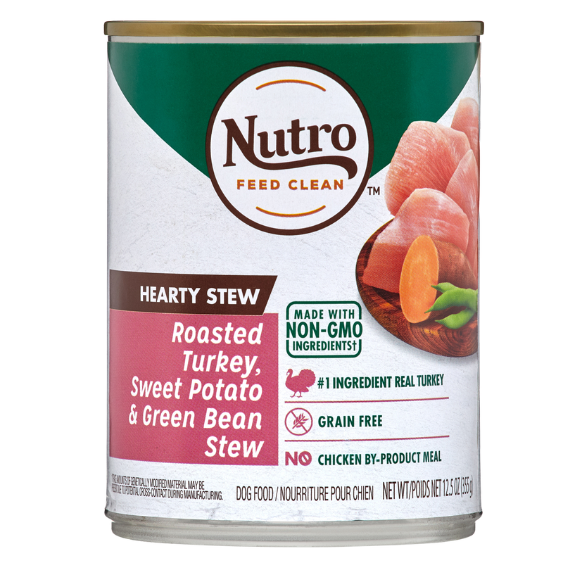 Nutro Hearty Stews Roasted Turkey, Sweet Potato & Green Bean Stew Canned Wet Dog Food 12.5oz