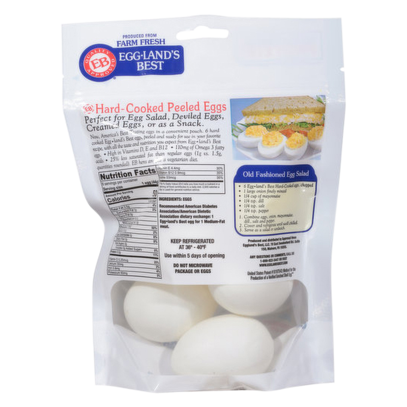 Hard Cooked Peeled Eggs, Eggland's Best Eggs