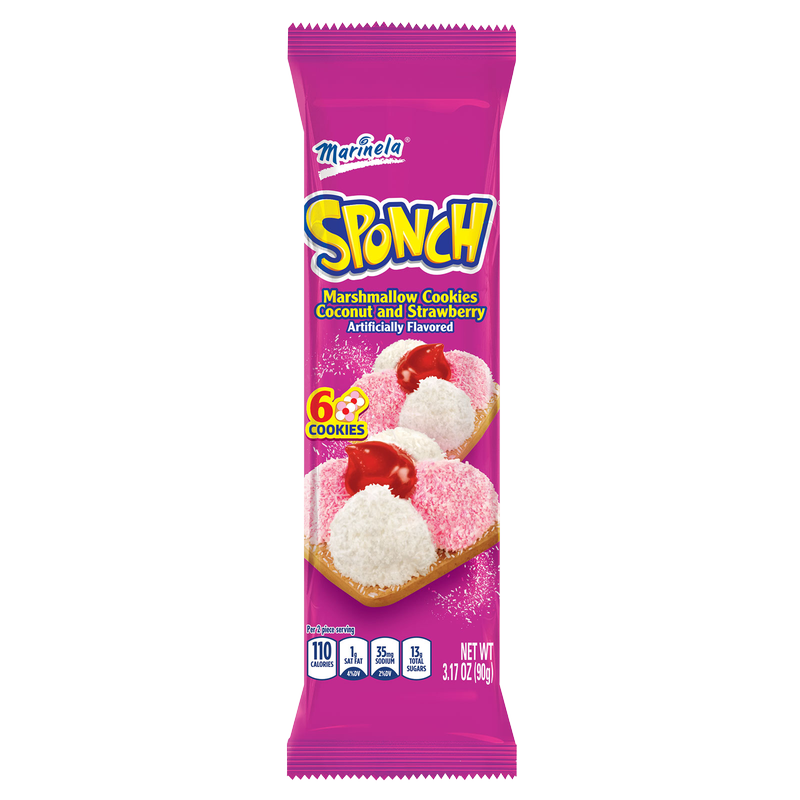 Sponch Coconut & Strawberry Marshmellow Cookies 6ct