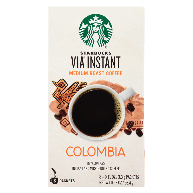 Starbucks Via Colombia Ready Brew Coffee 0.93oz 8ct