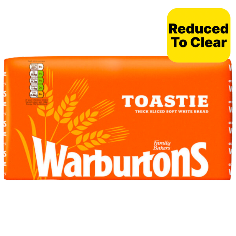 Reduced - Warburtons Toastie White, 800g