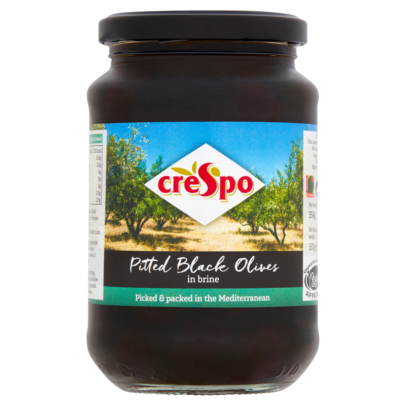 Crespo Pitted Black Olives in Brine, 354g