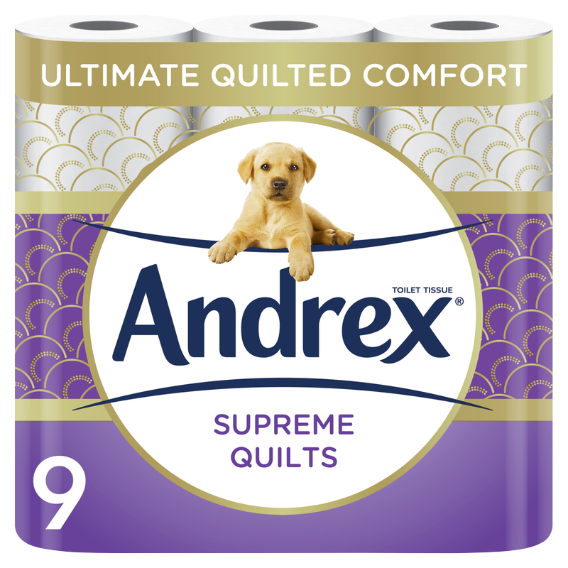 Andrex Supreme Quilts Toilet Roll, 9pcs