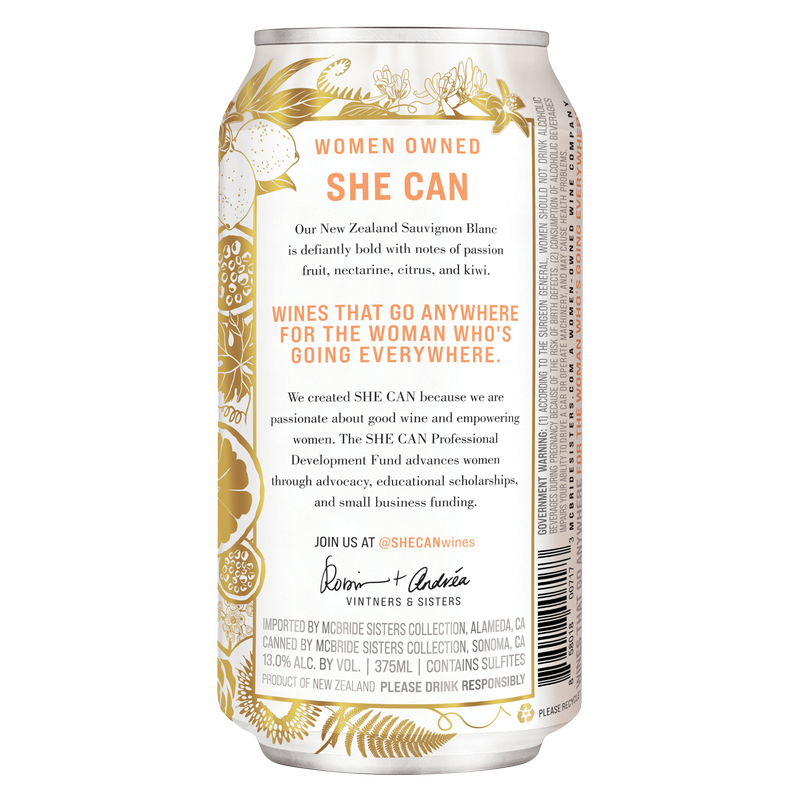 She Can Sauvignon Blanc by McBride Sisters 375 ml Can