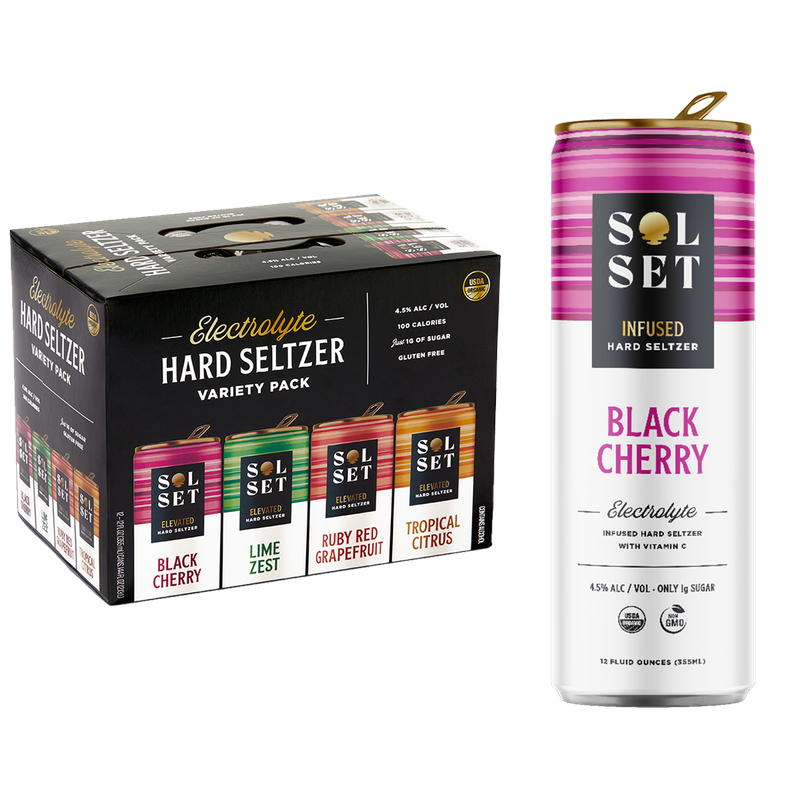Solset Electrolyte Hard Seltzer Variety 12pk 12oz Can 4.5% ABV