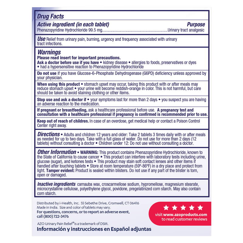 AZO Maximum Strength Urinary Pain Relief & UTI Pain Reliever 24ct