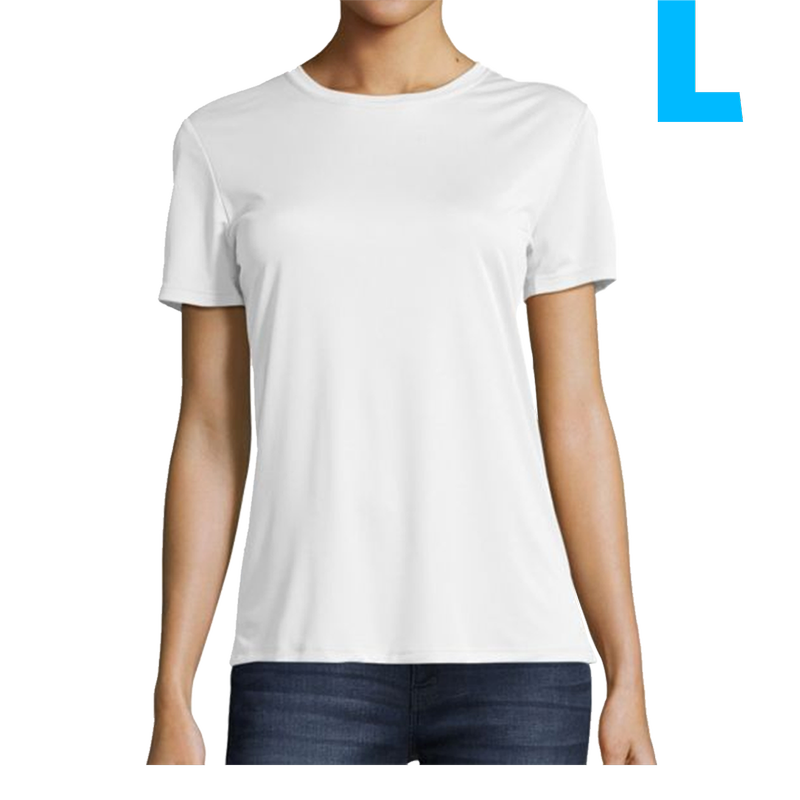 Hanes Women's Cool Dri T-Shirt White (Size L)