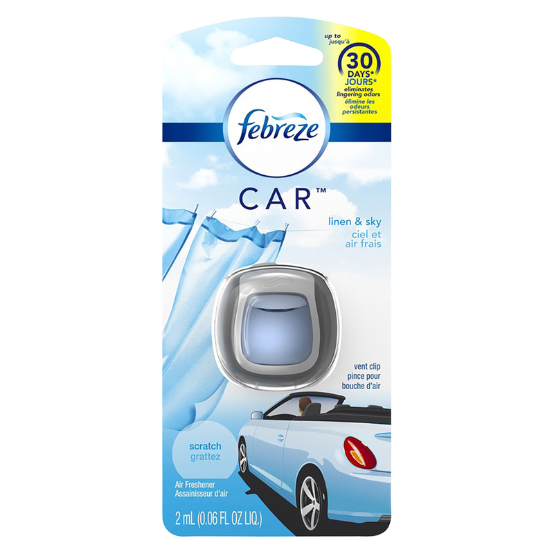 Febreze Car Air Freshener Vent Clip Linen & Sky 1ct