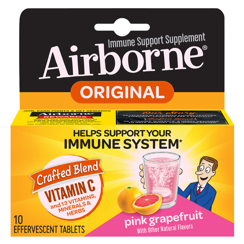 Airborne Effervescent Tablets Pink Grapefruit 10ct