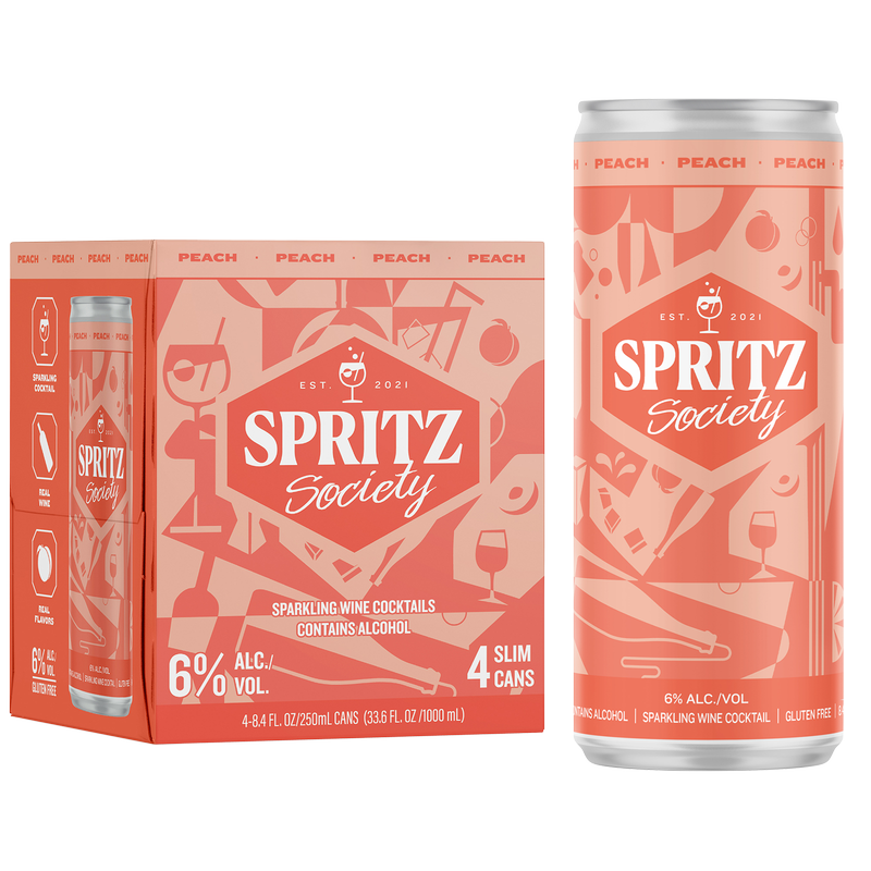 Spritz Society Peach 4pk 250ml Can 6.0% ABV