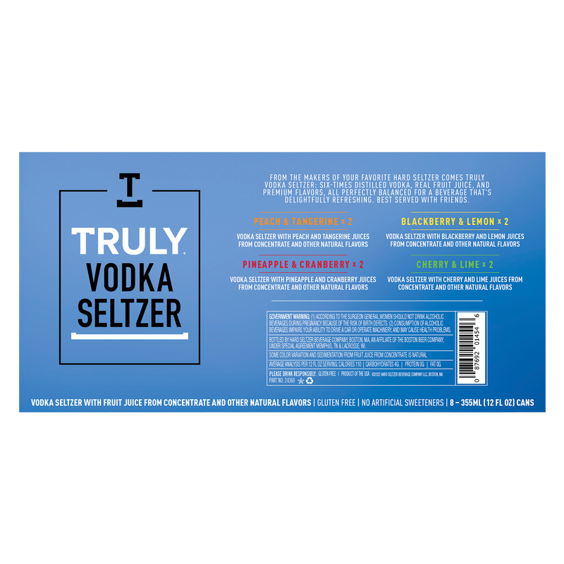 Truly Vodka Seltzer Variety 8pk 12oz Can 5% ABV