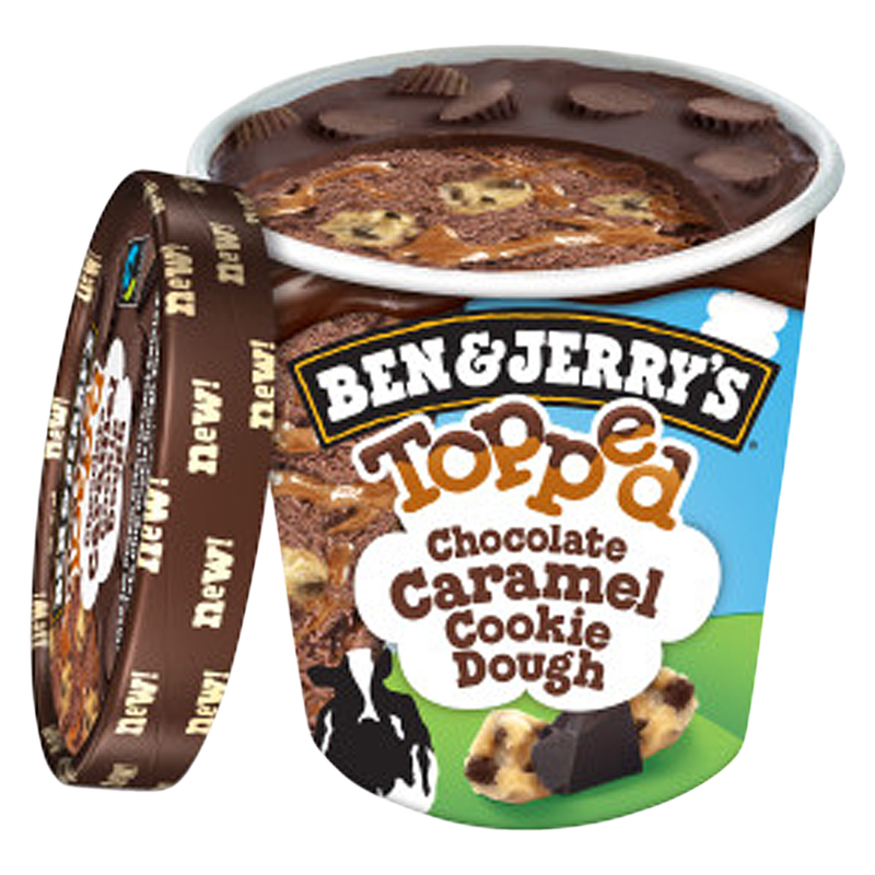 Ben & Jerry's Topped Chocolate Caramel Cookie Dough Ice Cream 15.2oz