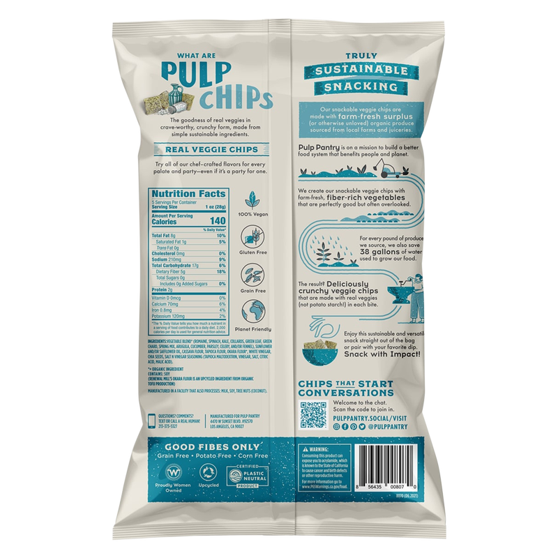 Pulp Pantry Salt & Vinegar Veggie Chips 5oz
