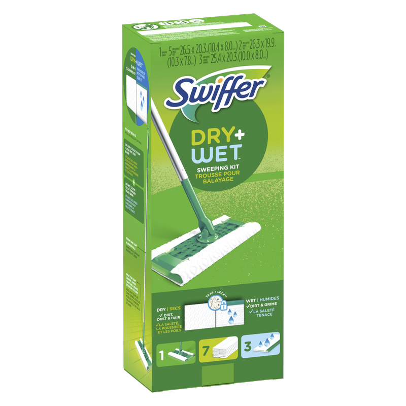 Swiffer Sweeper Dry and Wet Multi Surface Floor Cleaner Sweeping and  Mopping Starter Kit, 10 ct - Foods Co.