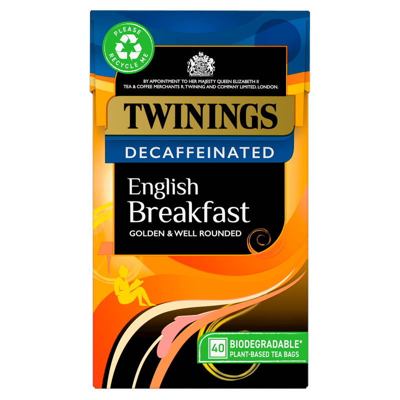 Twinings English Breakfast Decaf Tea Bags, 40pcs