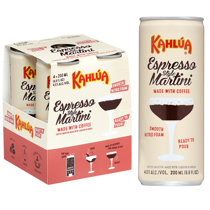 Kahlua Espresso Martini 4pk 200ml Cans 4.5% ABV