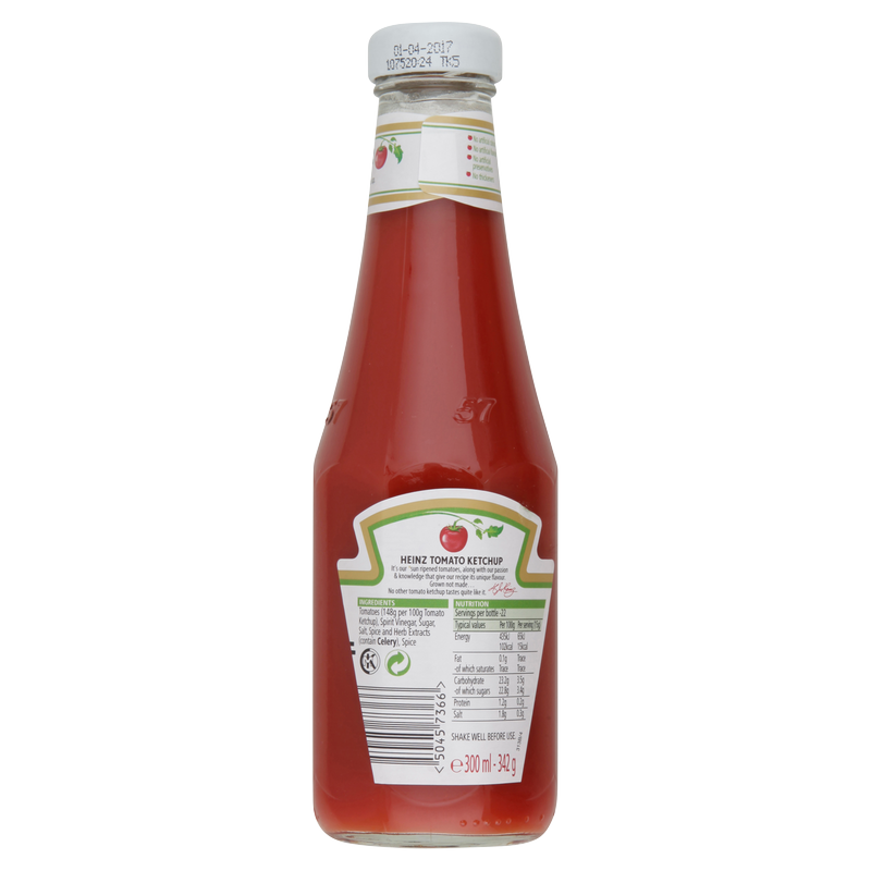 Heinz Tomato Ketchup Glass Bottle, 342g