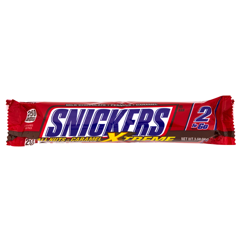 Snickers Xtreme King Size Candy Bar 2 to Go 3.59oz