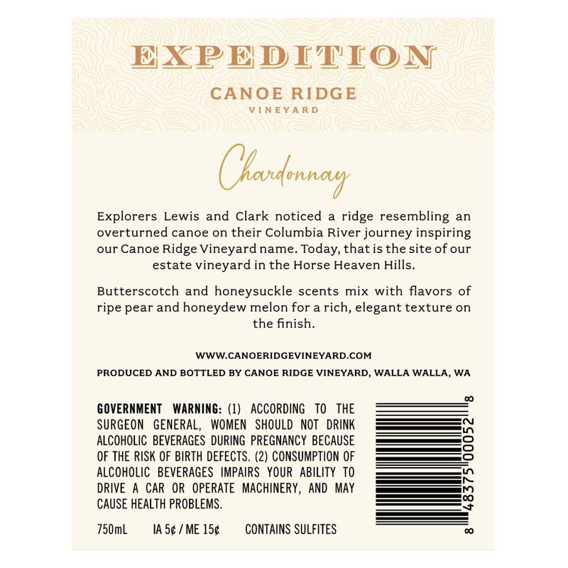 Canoe Ridge Expedition Chardonnay 750ml Alcohol fast delivery by App or Online