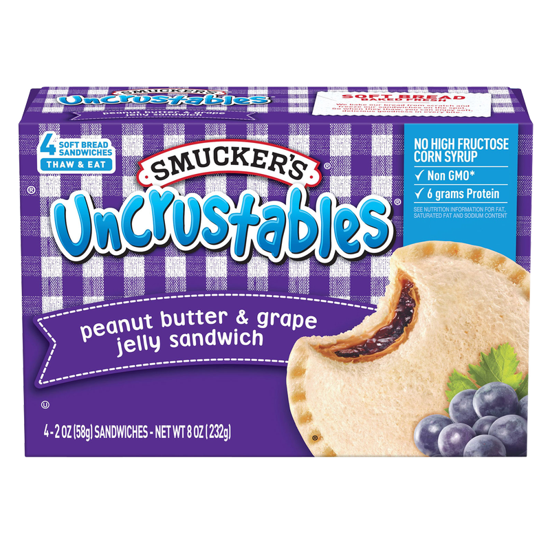 Smucker's Frozen Uncrustables PB & Grape Jelly Sandwich 4ct 8oz
