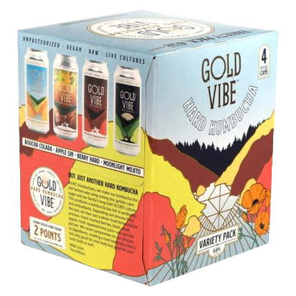 Gold Vibe Hard Kombucha Variety Pack 4pk 16oz