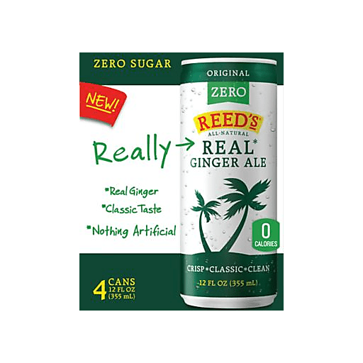 Reed's Ginger Ale Zero Slim Cans 4pk 12oz Can