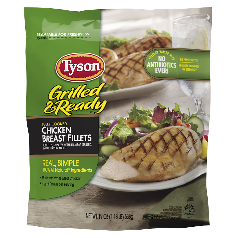 Tyson Grilled & Ready Frozen Chicken Breast Fillets 19oz