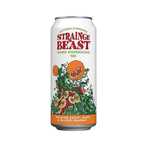 Strainge Beast Hard Kombucha Passion Fruit Hops Blood Orange Single 16oz Can