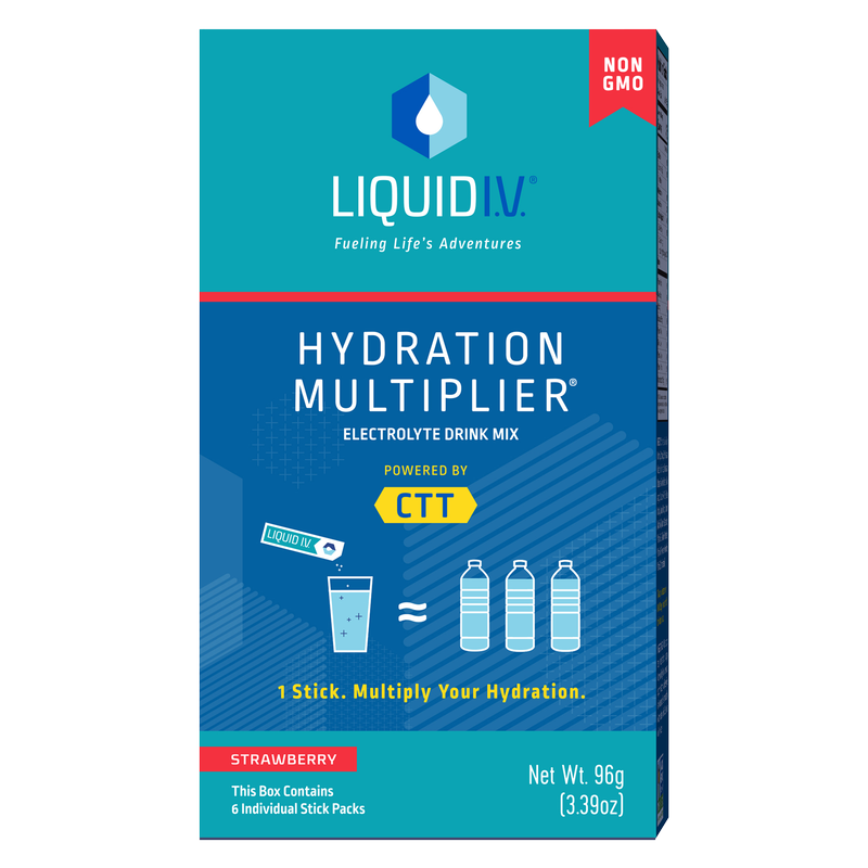 Liquid I.V. Hydration Multiplier Electrolyte Drink Mix Powder Strawberry 6 ct Box