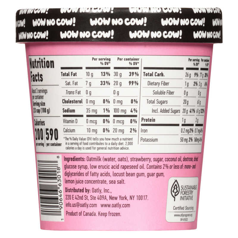 Oatly NonDairy Strawberry Ice Cream Pint Ice Cream fast delivery by App or Online