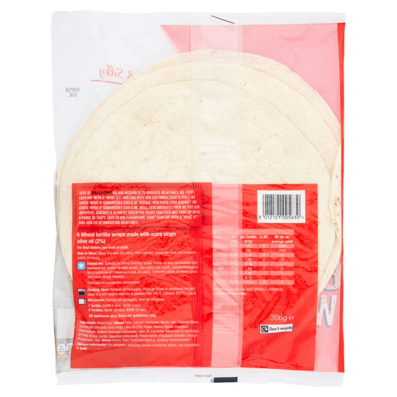 Deli Kitchen Plain Tortillas, 6pcs Bakery fast delivery by App or Online